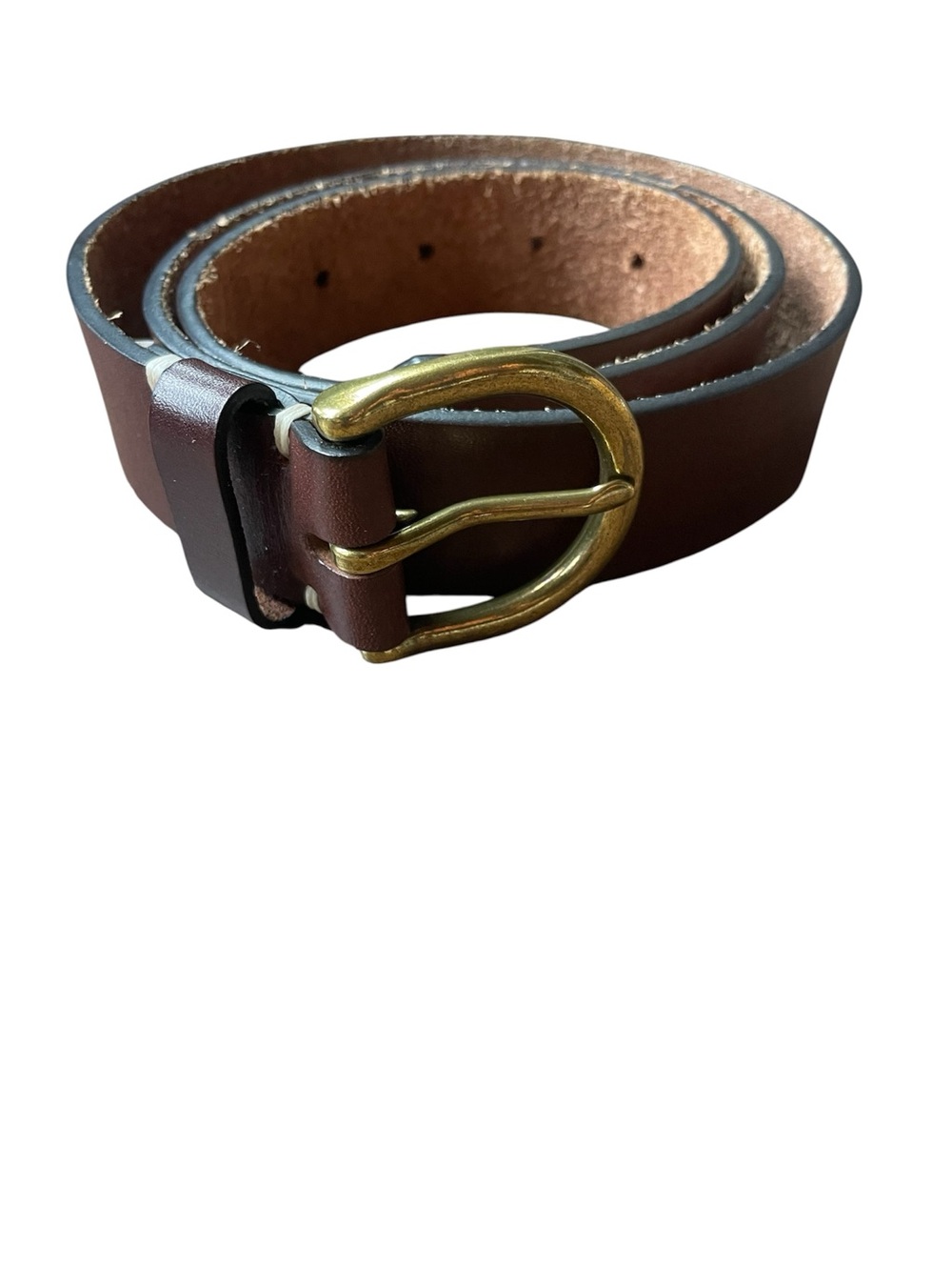 Banana Republic Brown Cow Leather Belt, Gold Buckle Size L, Excellent Condition